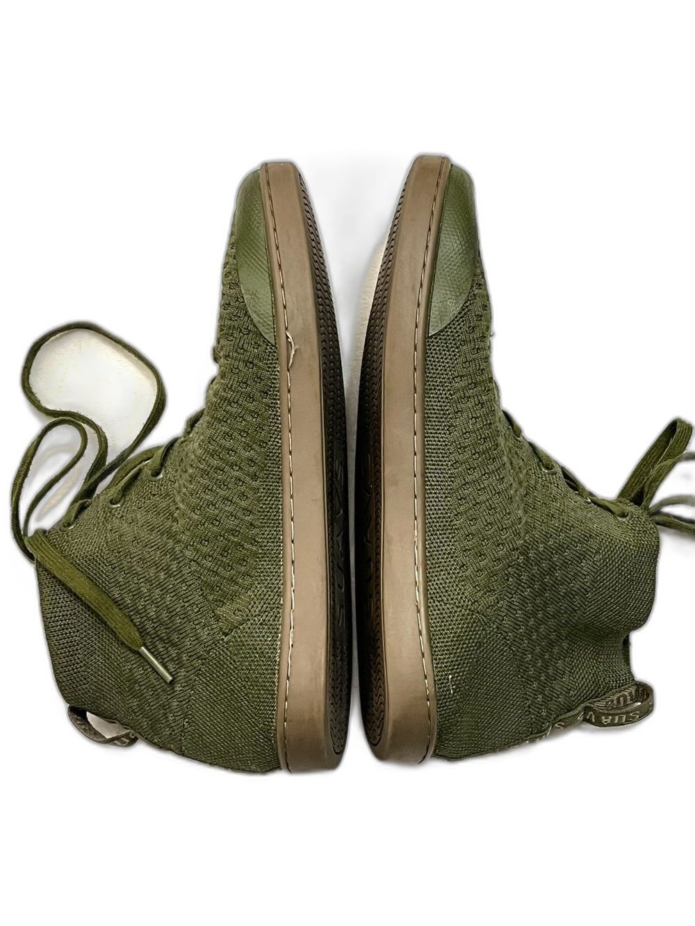 Suavs The Legacy High-Top Sneakers Recycled Knit Olive Green Slip-On Shoes - Picture 8 of 16